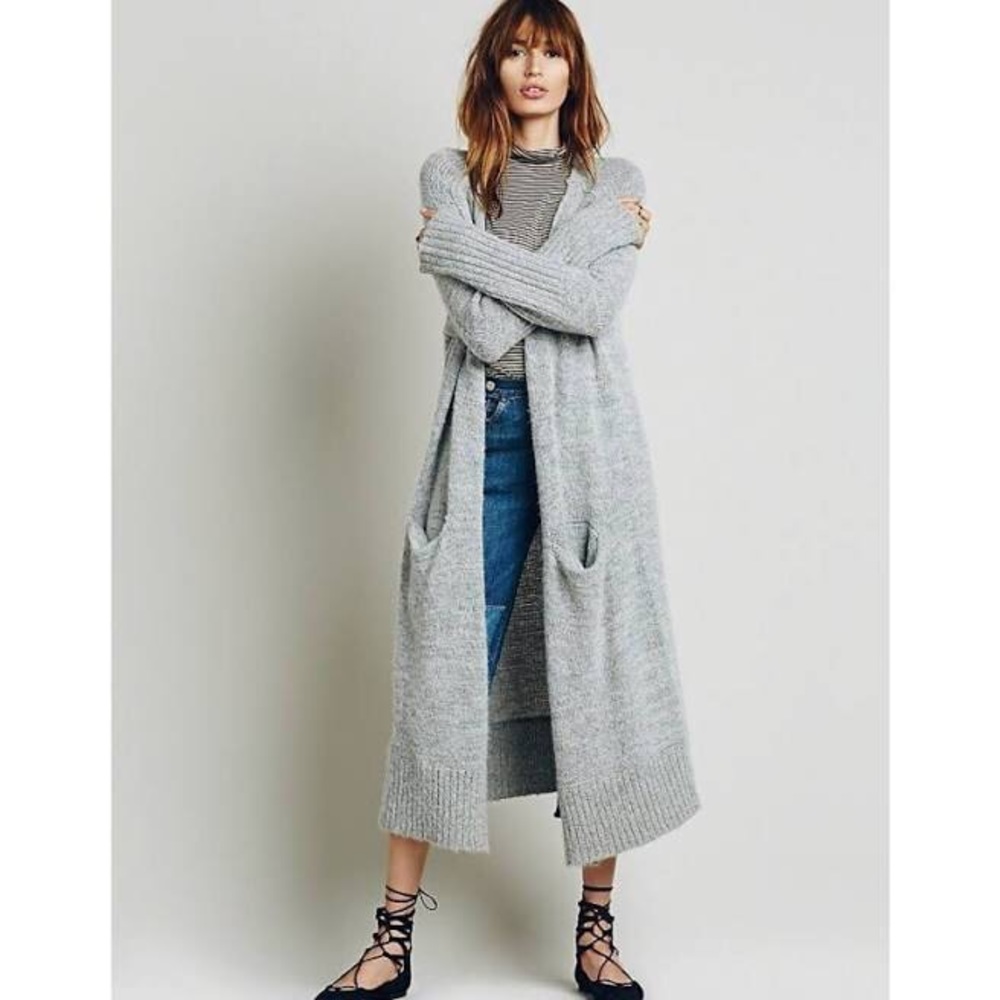 FREE PEOPLE Santa Cruz Grey Cardigan